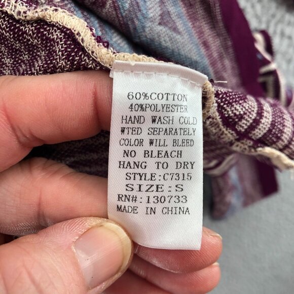 UMGEE Sweater Womens Small Purple Striped Open Cardigan Knit Stretch Everyday - Picture 6 of 9